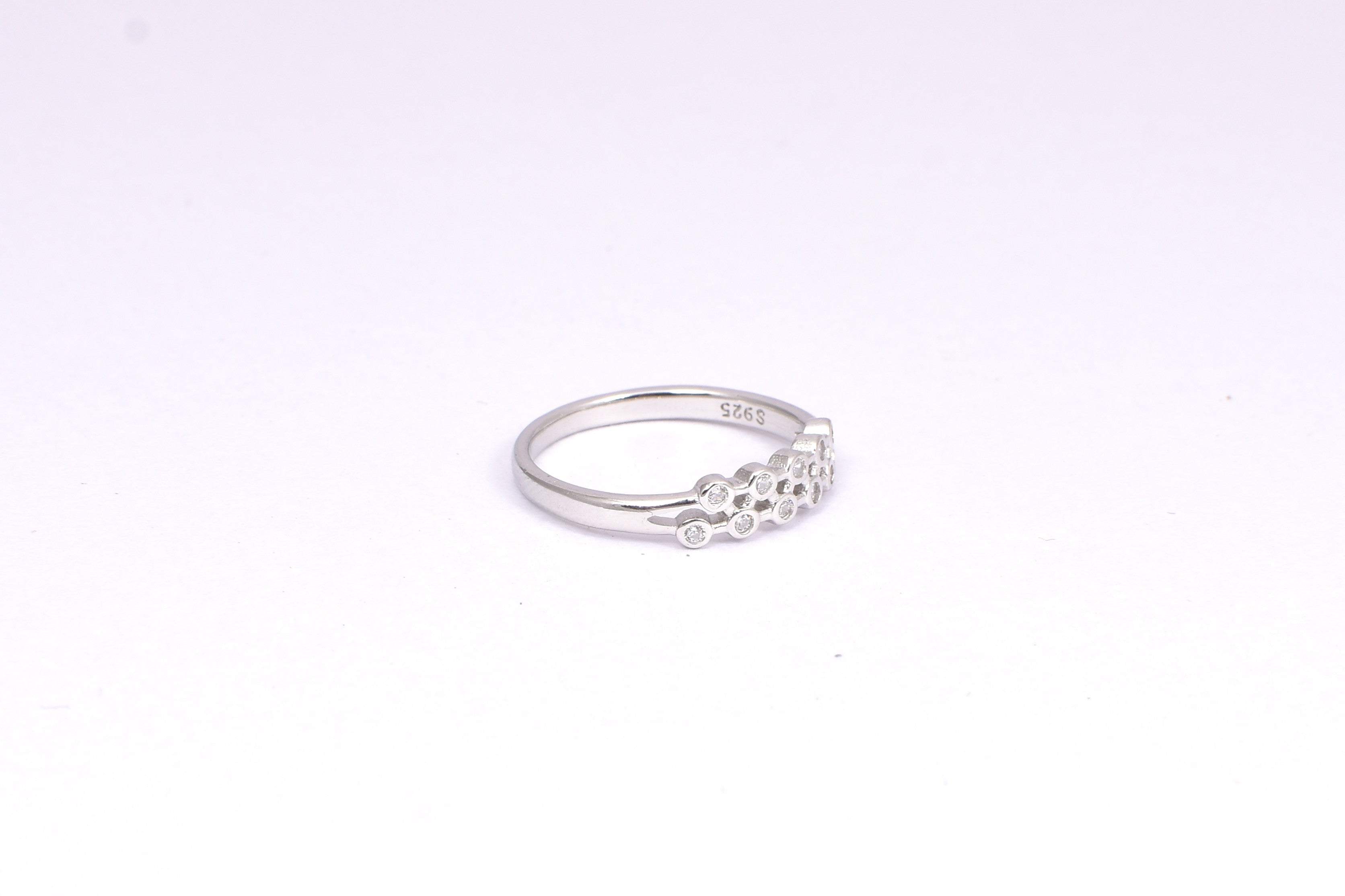 Sterling Silver Double Row CZ Ring