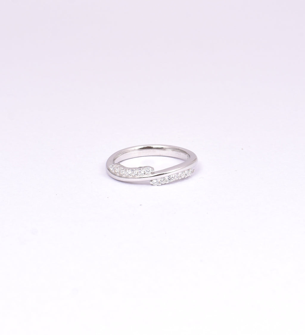 Elegant Sterling Silver CZ  Ring