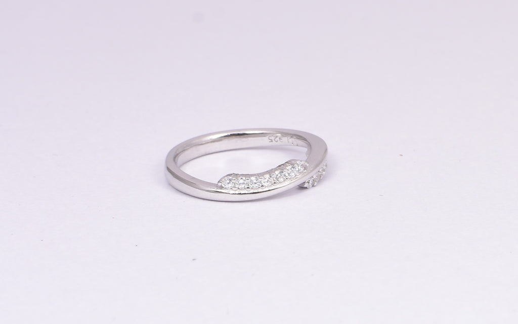 Elegant Sterling Silver CZ  Ring