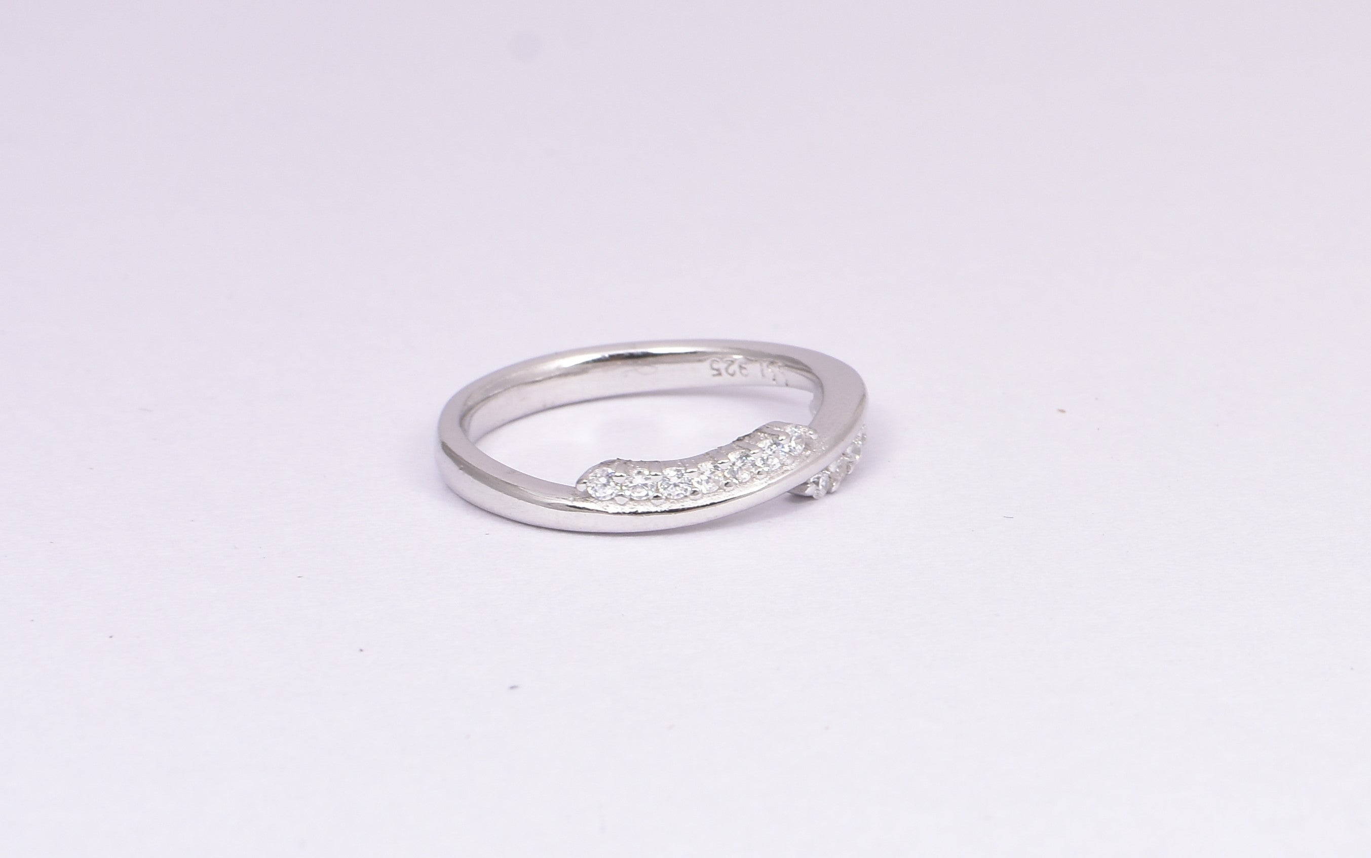 Elegant Sterling Silver CZ  Ring