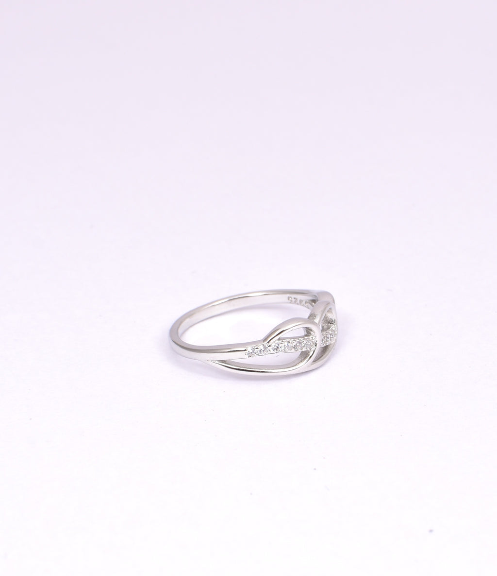 Elegant Sterling Silver CZ Infinity Ring