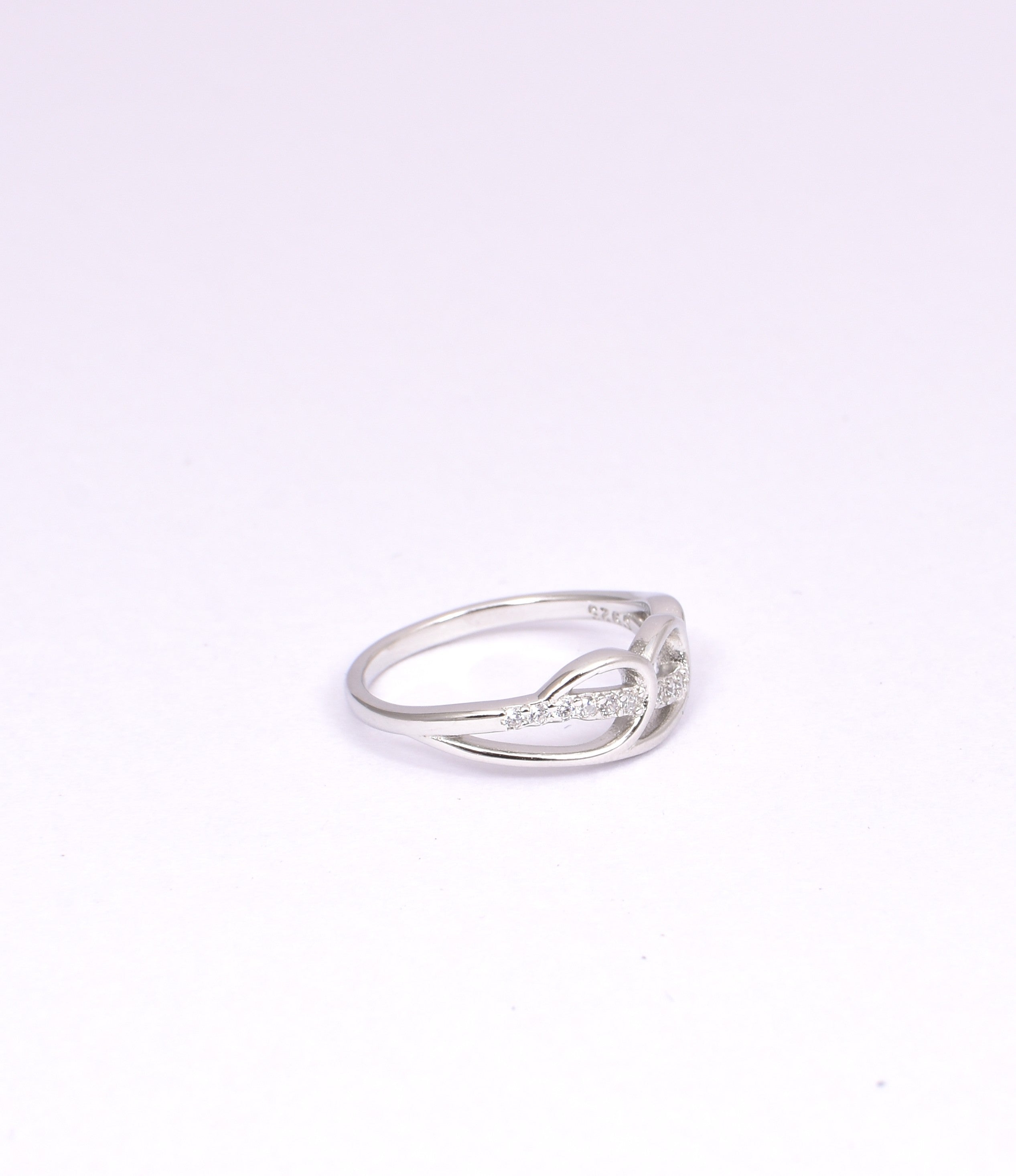 Elegant Sterling Silver CZ Infinity Ring