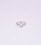 Silver Diamond Accent Clover Ring