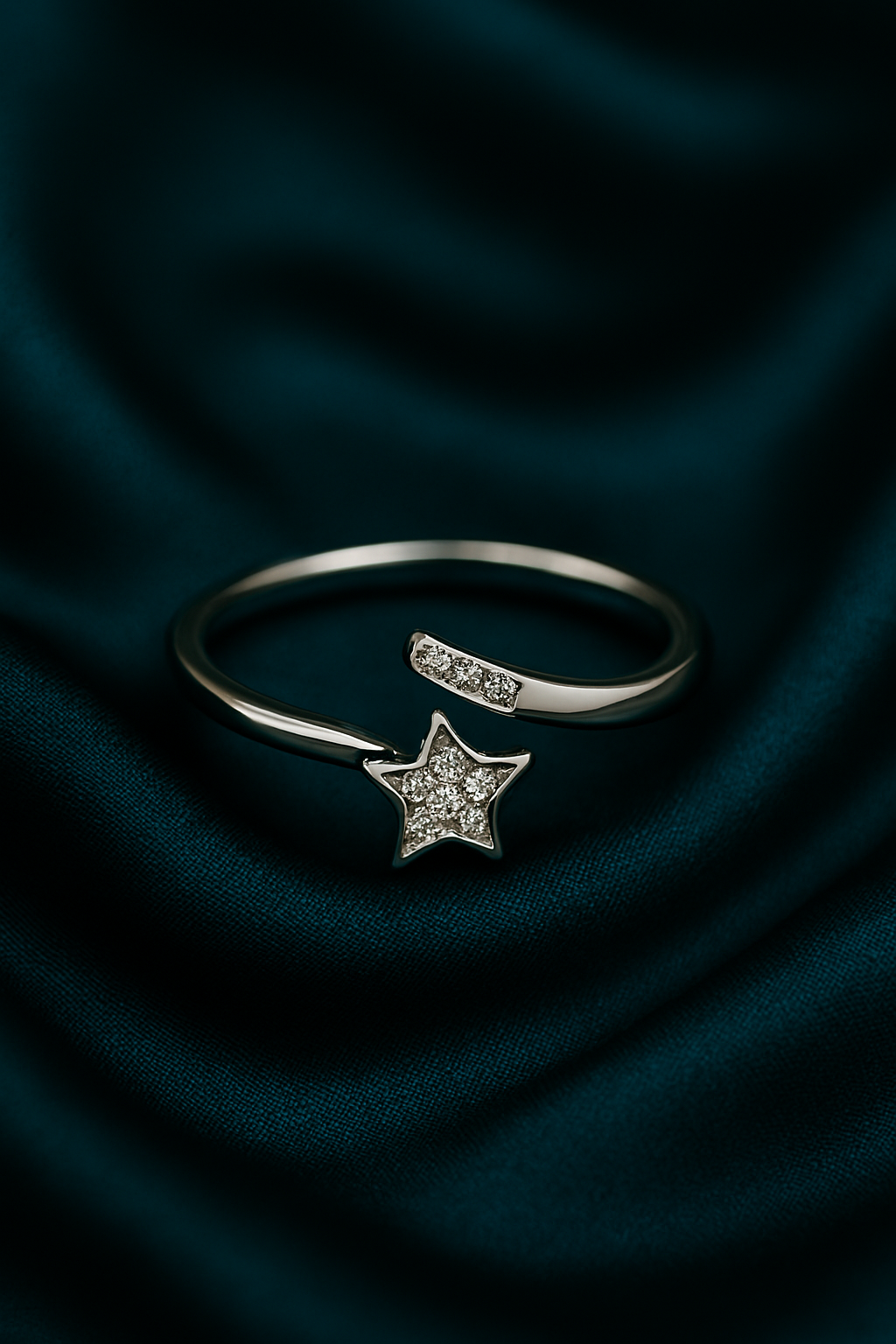 Silver Star Diamond Ring