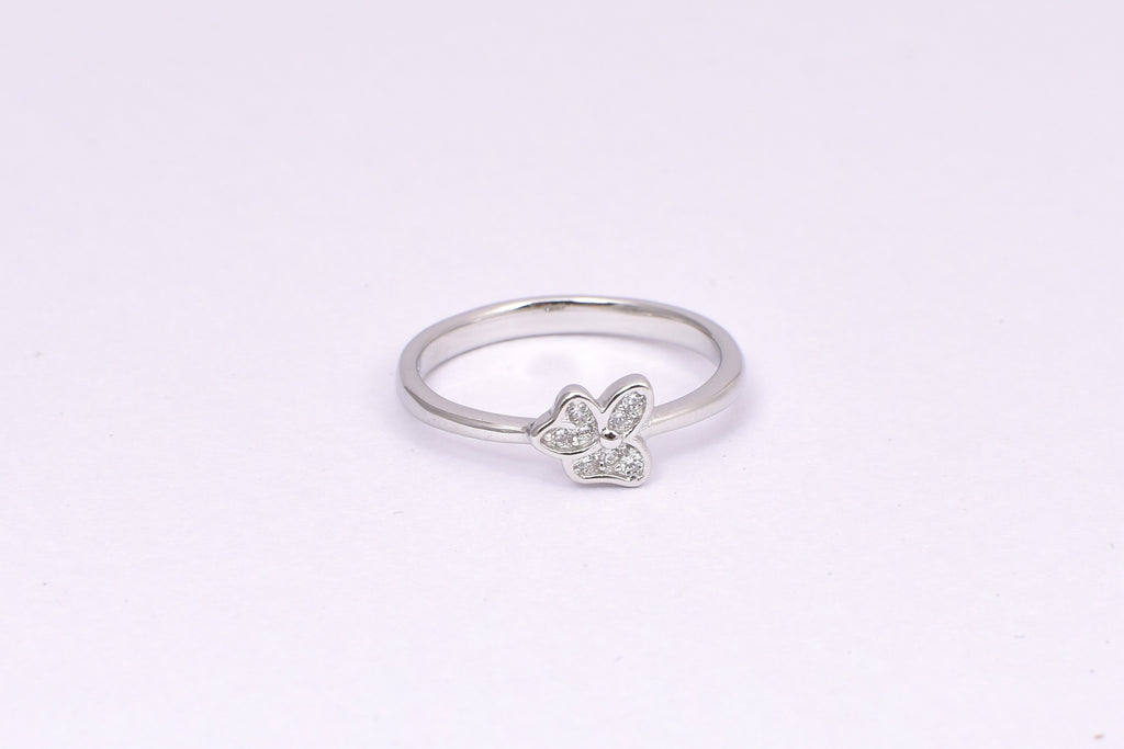 Butterfly Silver Diamond Ring