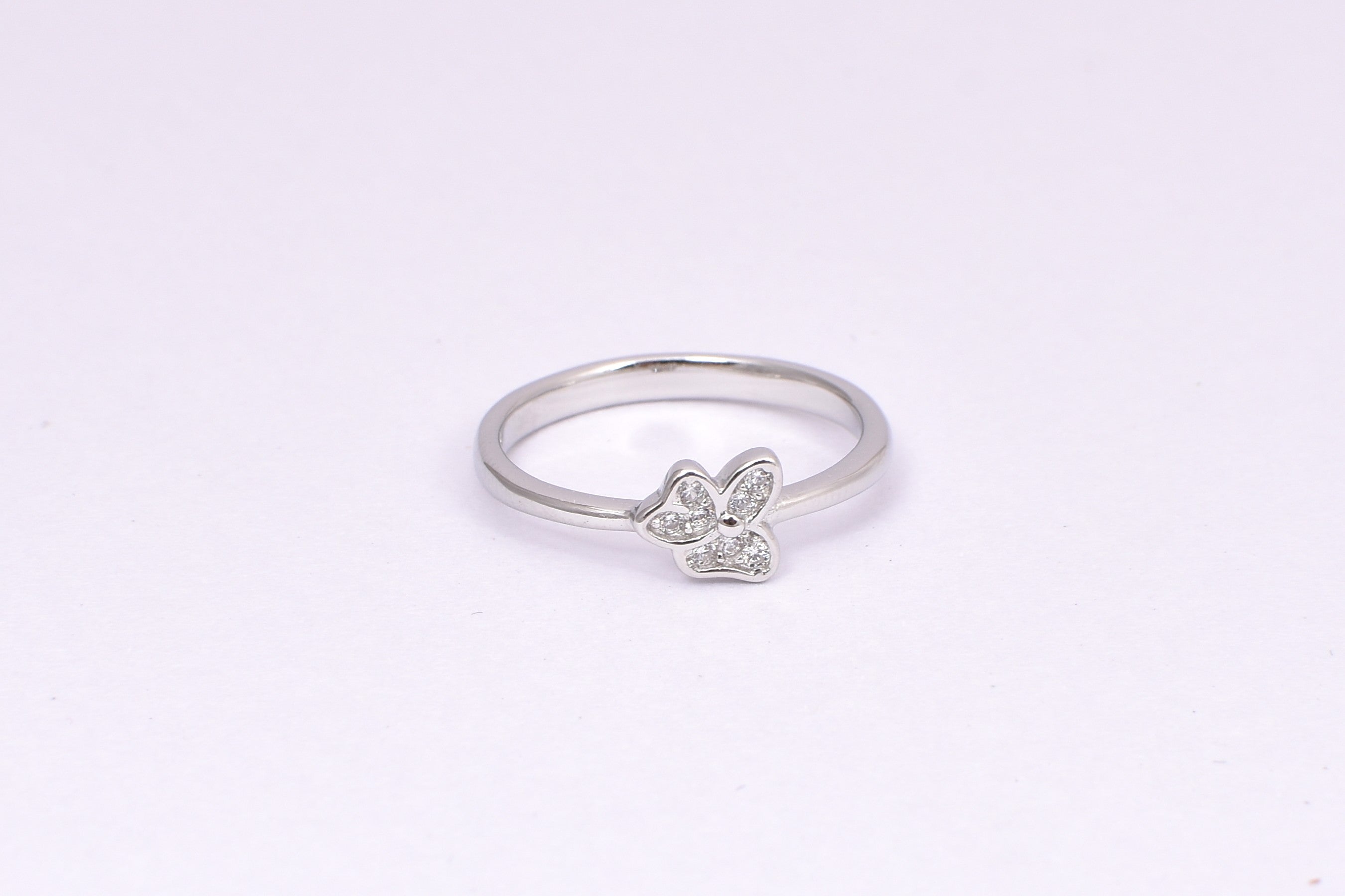 Butterfly Silver Diamond Ring