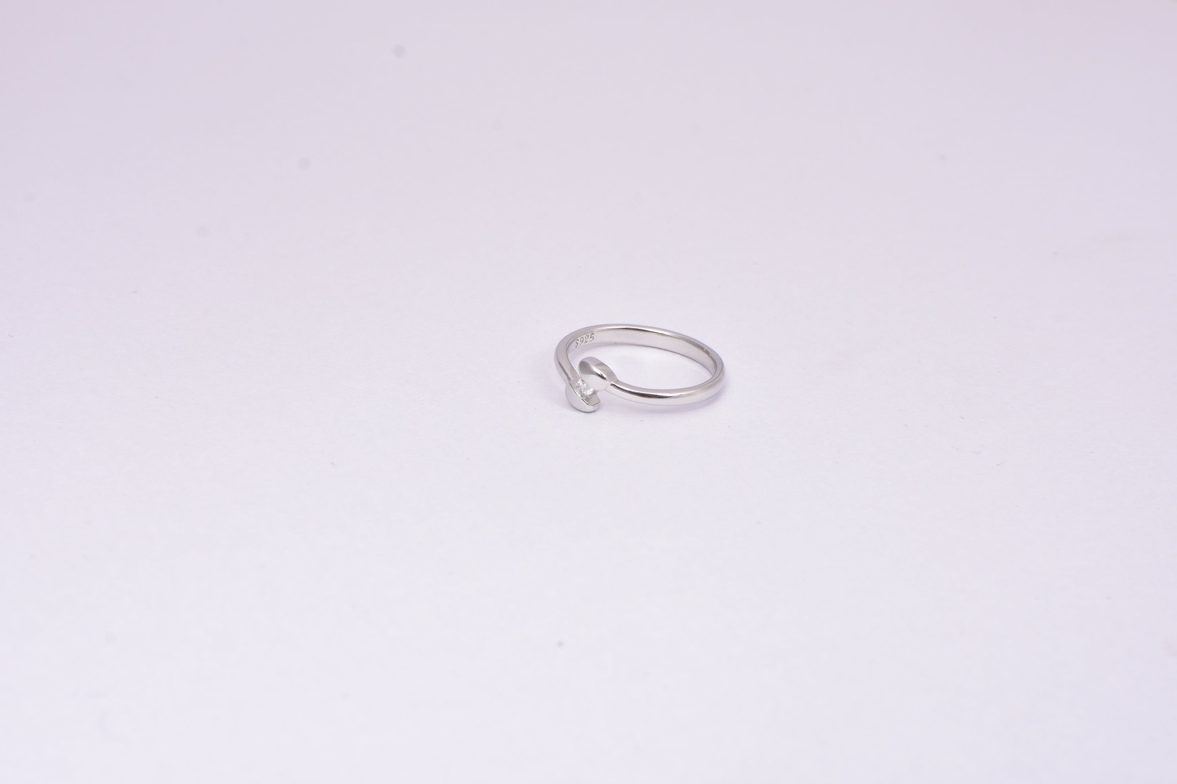 Minimal Silver Ring with Diamond