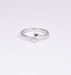 Minimal Silver Ring with Diamond