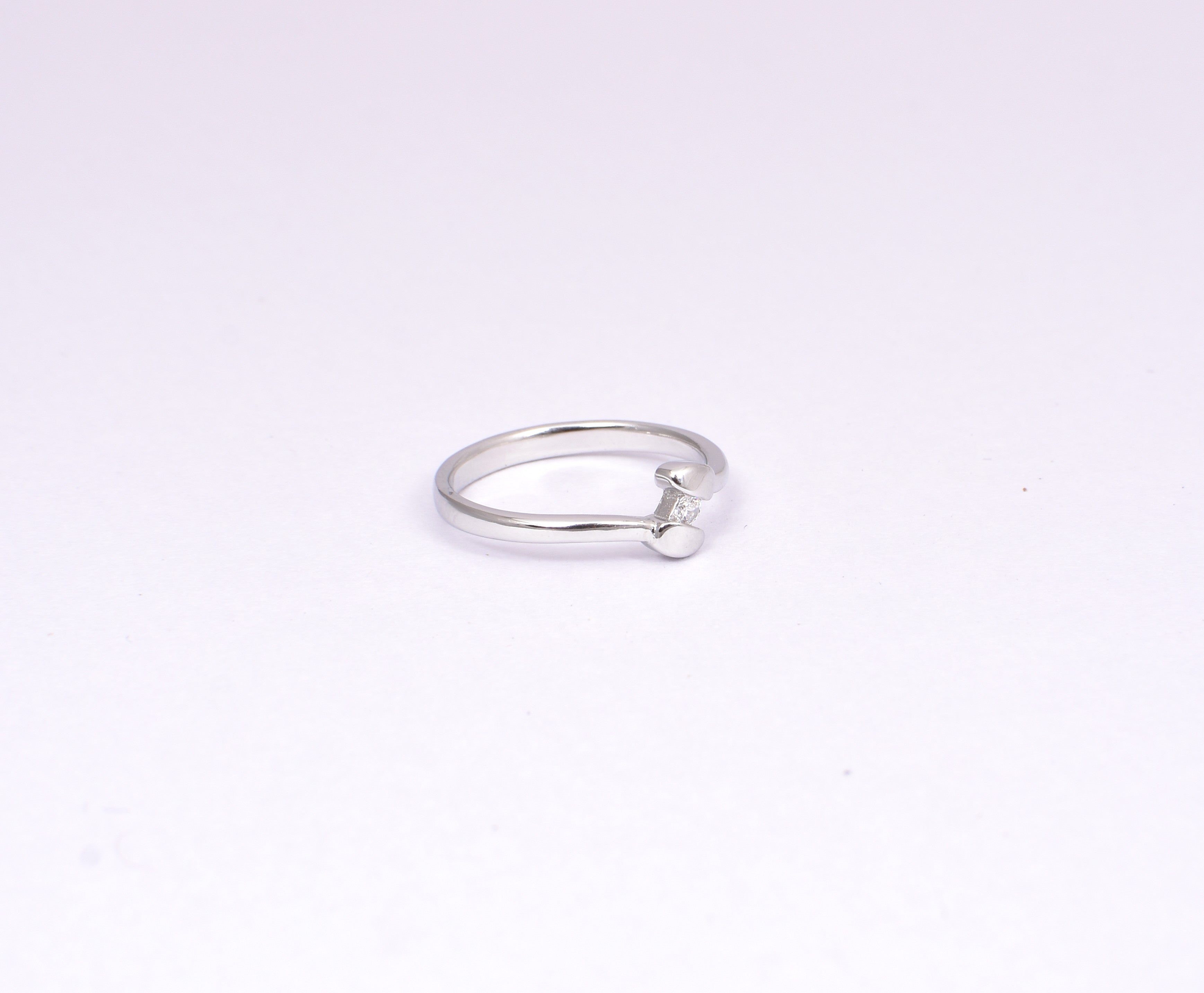 Minimal Silver Ring with Diamond