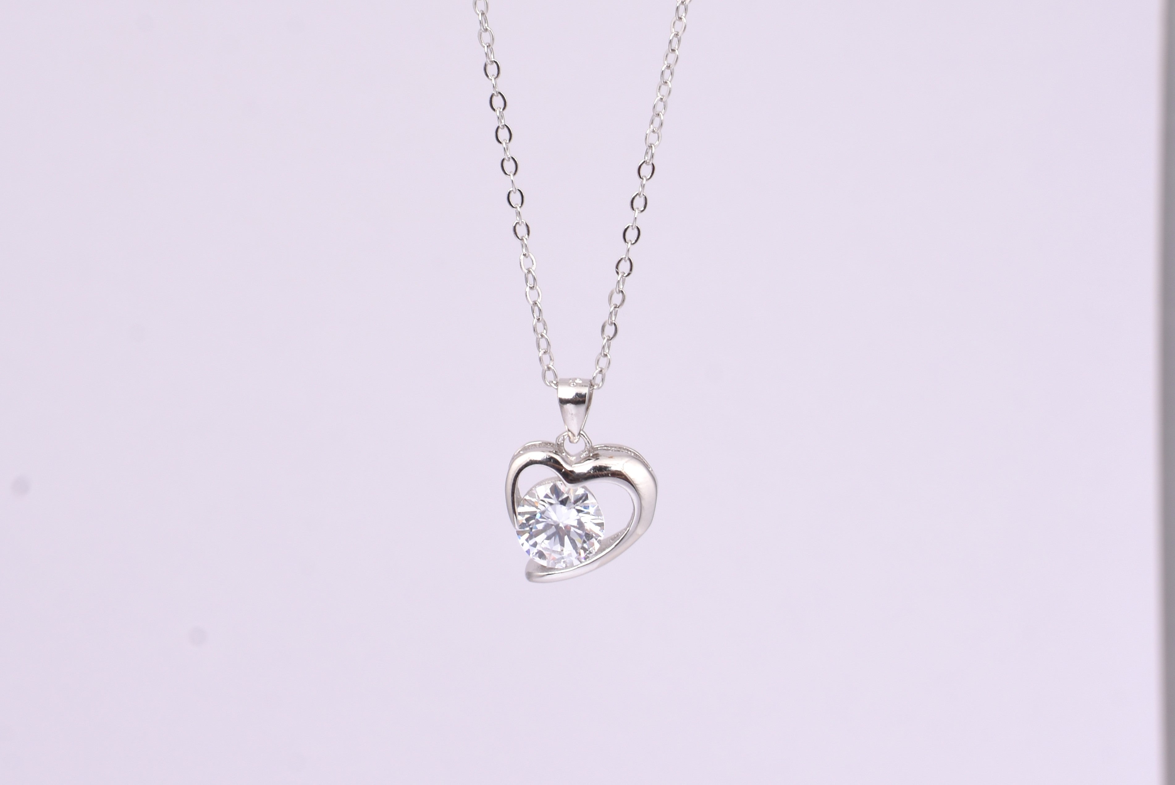 Heart Shaped Diamond Pendant