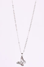 Silver Butterfly Pendant Necklace
