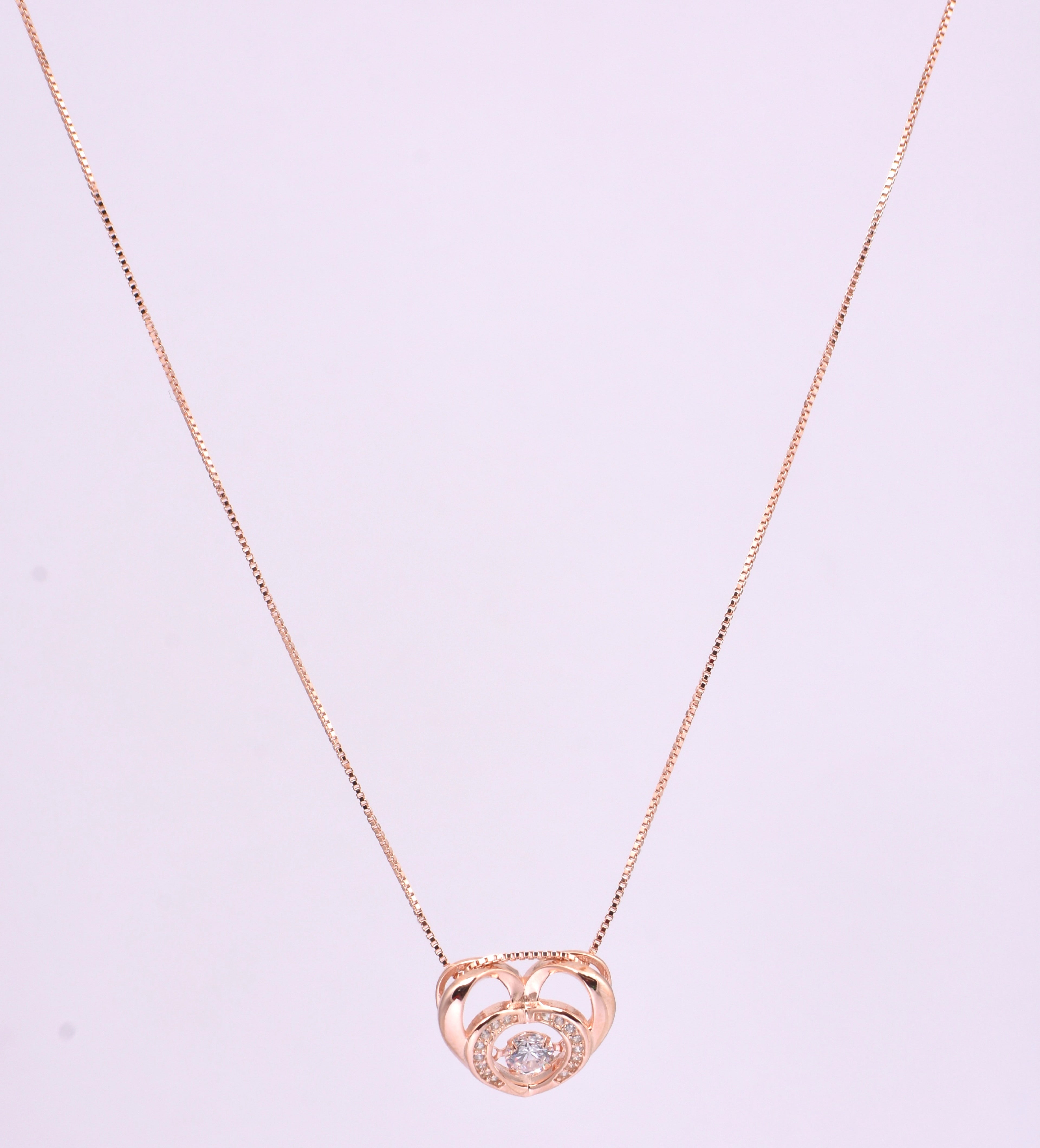 Rose Gold Heart Pendant Necklace