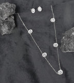 Oval Crystal Necklace & Earrings Set