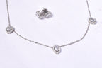 Oval Crystal Necklace & Earrings Set