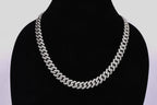 Diamond-Studded Silver Chain Necklace