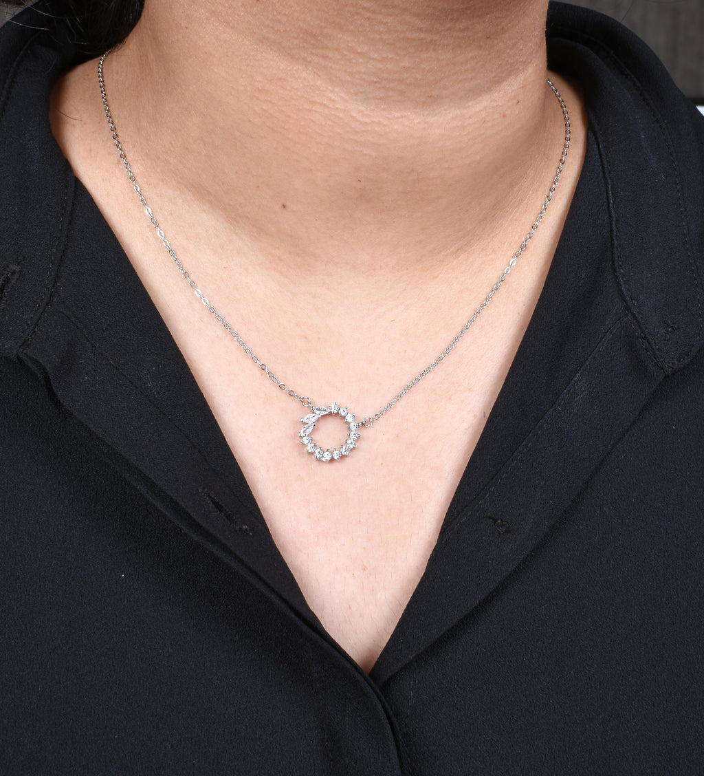 Silver Circle Pendant Necklace