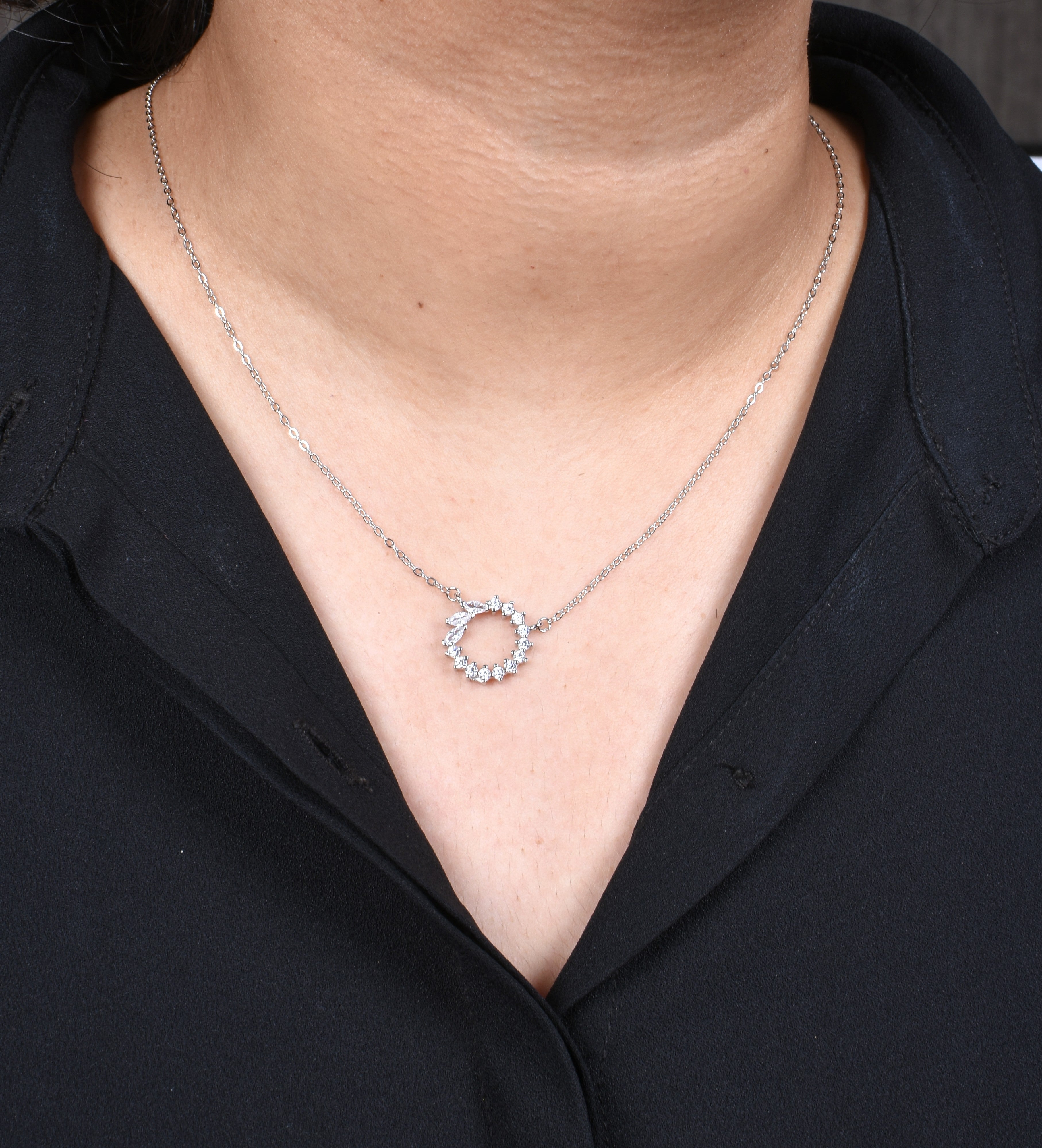 Silver Circle Pendant Necklace